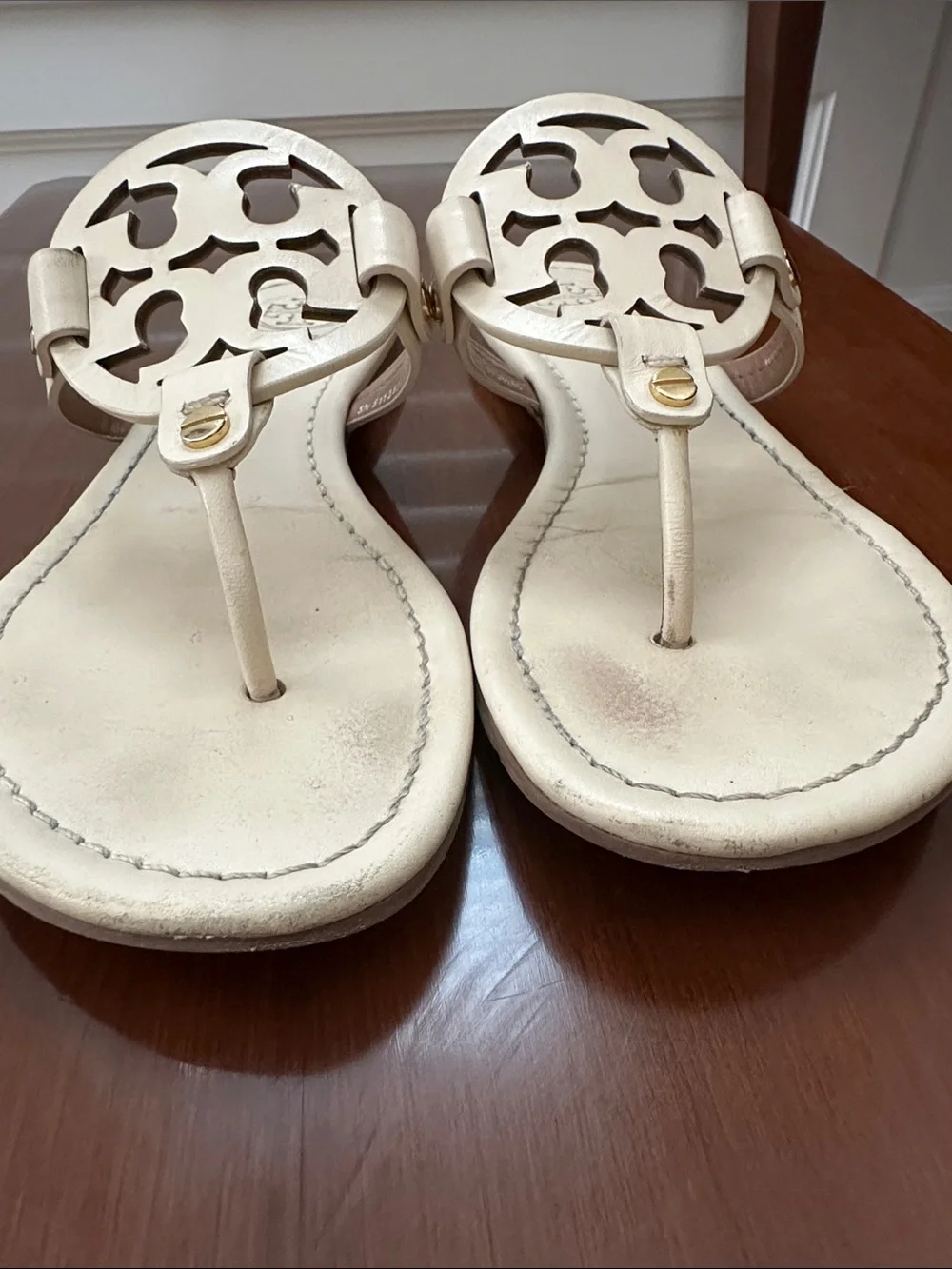 Tory Burch Miller Sandals Ivory Size 7